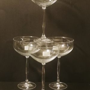 Christopher Stuart set of 4 Crystal Champagne Coupe Stem Glasses